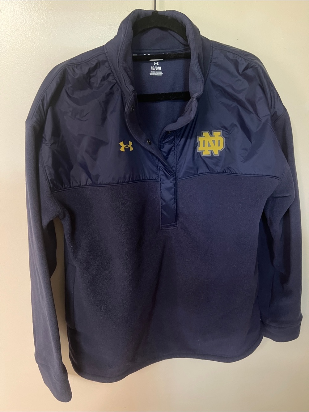 Under Armour Women’s Navy Pullover with Gold Notre Dame Logo